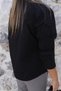 Black Embroidered Shirt with a Dropped Front - 5