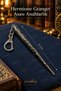 Hermione Granger Wand Metal Keychain, 11 cm, with Ivy Pattern, Bag Accessory