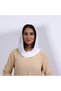 Open Triangle Veil Set with Hat - Off White - 2