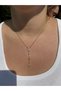 1: Xuping Gold Triple Star-Shaped Zircon Stone Dangle Necklace for Women - Stainless Steel - 4