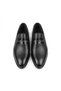 Men's Black Genuine Leather Laceless Classic Shoes - 4