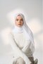 Ready-Made Scarf with Elastic - Short Right Side - White
