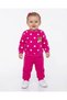 Girls' Baby Süzene Teddy Bear Print Winter 3-Thread Brushed Inside Sherpa 1-2-3 Years 2-Piece Top and Bottom Set
