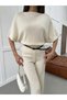 Women's Wool Blend Knit Blouse with Belt Detail, Suitable for Everyday Wear - 4
