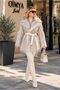 ROBIN Women's Leather-Belted Tasseled Faux Fur Coat - 6