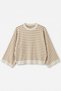 Striped Casual Knit Sweater T2623 - CREAM - 5