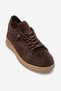Women's Flat Sole Lace-Up Shoes, Genuine Suede Leather, MM 510, BROWN - 2
