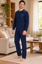 100% Cotton Men's Pajama Set, Long-Sleeved, Relaxed Fit - 6