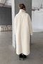 MNG Model Ecru Long-Lined Premium Quality Pilling-Resistant Comfortable Fit Women's Melton Coat - 5