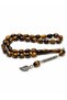 Powdered Amber Prayer Beads, Barley-Cut, with Tasseled Metal Details, Special Design, Colorful, Gift-Worthy Men's Prayer Beads for Everyday Use
