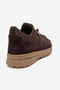 Women's Flat Sole Lace-Up Shoes, Genuine Suede Leather, MM 510, BROWN - 3