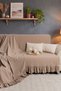 Leylani Ruffled Sofa Cover | Vintage Sofa, Divan, Chaise Lounge, and Armchair Cover - Bedspread | 170 x 210 cm | 100% Cotton