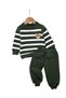 Boys' Süzene Teddy Bear Print Embroidered Winter 3-Thread Brushed Inside 1-2-3 Years 2-Piece Top and Bottom Set - 2