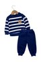 Boys' Süzene Teddy Bear Print Embroidered Winter 3-Thread Brushed Inside 1-2-3 Years 2-Piece Top and Bottom Set - 2