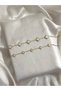 Gold Clover-Patterned Large and Mini White Bracelet 2-Piece Set