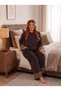 New Season Women's Velvet Plush Detailed Design Long Sleeve Plus Size (Oversized) Pajama Set - 7