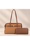 Women's Structured Tote Bag | Top Handle Shoulder Bag with zipper closure and Wallet