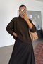 Women's Oversized Half-Turtleneck Knit Sweater - 4