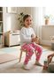 Girls' Corded Fabric, 100% Cotton Patterned 3-Piece Leggings Set - 2