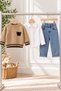 Boys' 3-Piece Set with "W" Detail: Knit Sweater, Shirt, and Jeans - 2