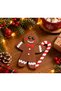 Christmas Tree Ornament: Decorative Christmas Ornament Featuring a Gingerbread Man Figure and a Candy Cane - 4