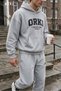 Athletic Club Typographic Print Melange Gray Unisex Hooded Sweatshirt and Jogger Pants 2-Piece Set - 4