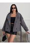 Women's Stand Collar Buttoned Waist-Tied Jacket Cashmere Coat - 4