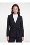 Peak New Season Navy Blue Double-Breasted Striped Women's Blazer Jacket.