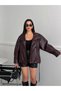 Women's Buttoned Belt Detail Premium-Quality Designer Leather Jacket - 2