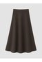 Peak New Season Brown Flared Skirt with Zipper at the Waist - 2
