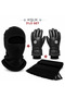Winter Motorcycle Gloves with Fur-Lined Design, Balaclava, Double-Layer Acrylic Snow Mask, 3-Piece Motorcycle Set, Knitted Scarf, Bicycle