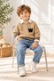 Boys' 3-Piece Set with "W" Detail: Knit Sweater, Shirt, and Jeans - 3