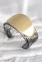 Black Marble Patterned Acrylic Plastic Gold Oval Plate Vintage Women's Bracelet - TJ-BB6683