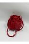 Lucia Model Red Adjustable Knot-Strap Bucket Bag - 7