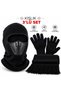Face Mask, Winter Knit Gloves, Balaclava, Air-Channeled 3-Piece Set, With Scarf, Motorcycle, Courier, Scooter, Bicycle, Everyday, Outdoor