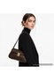 Women's Black Vintage-Textured Gold-Locked Baguette Shoulder Bag—Trendy Bag with Thin Straps, Chic Everyday Bag - 4