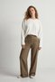 100% Cotton Single Jersey Oversized Women's Long-Sleeve T-Shirt, Compact Jersey, Soft Fabric, Loose Fit, Breathable and Moisture-Wicking, Basic Ecru T-Shirt - 7