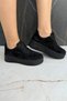 Women's Black Suede Sneakers: Comfortable Everyday Walking Sneakers with a 4 cm Sole - 6