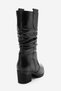Women's gaitered short heeled boots real leather sabine black - 3