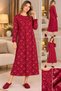 Mecit 6419 Burgundy 100% Cotton Plus-Size Women's Nightgown - 4