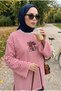 Women's Crew Neck Striped Printed Oversized Modest Sweatshirt Tunic, 75 cm - 4