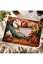 Turquoise and White Marble Patterned Glass Cutting Board, 25x35 cm, Tempered, Non-Slip, with Legs, Serving Board - 3