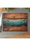 Pastel Floral Print Glass Cutting Board, 30x40 cm, Tempered, Non-Slip, with Legs, Serving Board