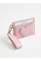 Cream-Detailed Wrinkled Patent Leather Card Holder - Mini Wallet with Removable Gold Bracelet Pouch - 2