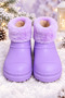 Bonny Kids Purple Waterproof EVA Winter Rain Boots with Plush Lining - 2