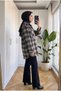 Women's Woodcutter Plaid Oversized Pocketed Modest Shirt Tunic - 4
