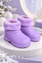 Bonny Kids Purple Waterproof EVA Winter Rain Boots with Plush Lining - 7