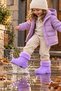 Bonny Kids Purple Waterproof EVA Winter Rain Boots with Plush Lining - 5