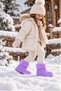 Bonny Kids Purple Waterproof EVA Winter Rain Boots with Plush Lining - 4