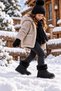 Bonny Kids' Black Waterproof EVA Winter Rain Boots with Plush Lining - 4